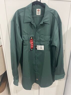 Dickies Forest Green Long Sleeve Work Shirt